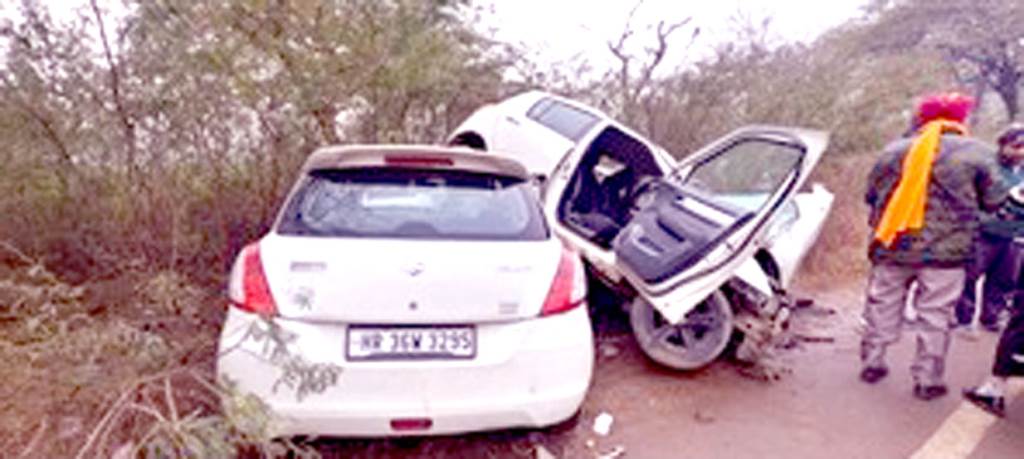Two cars collide Three killed Three people died on the spot in a headon collision